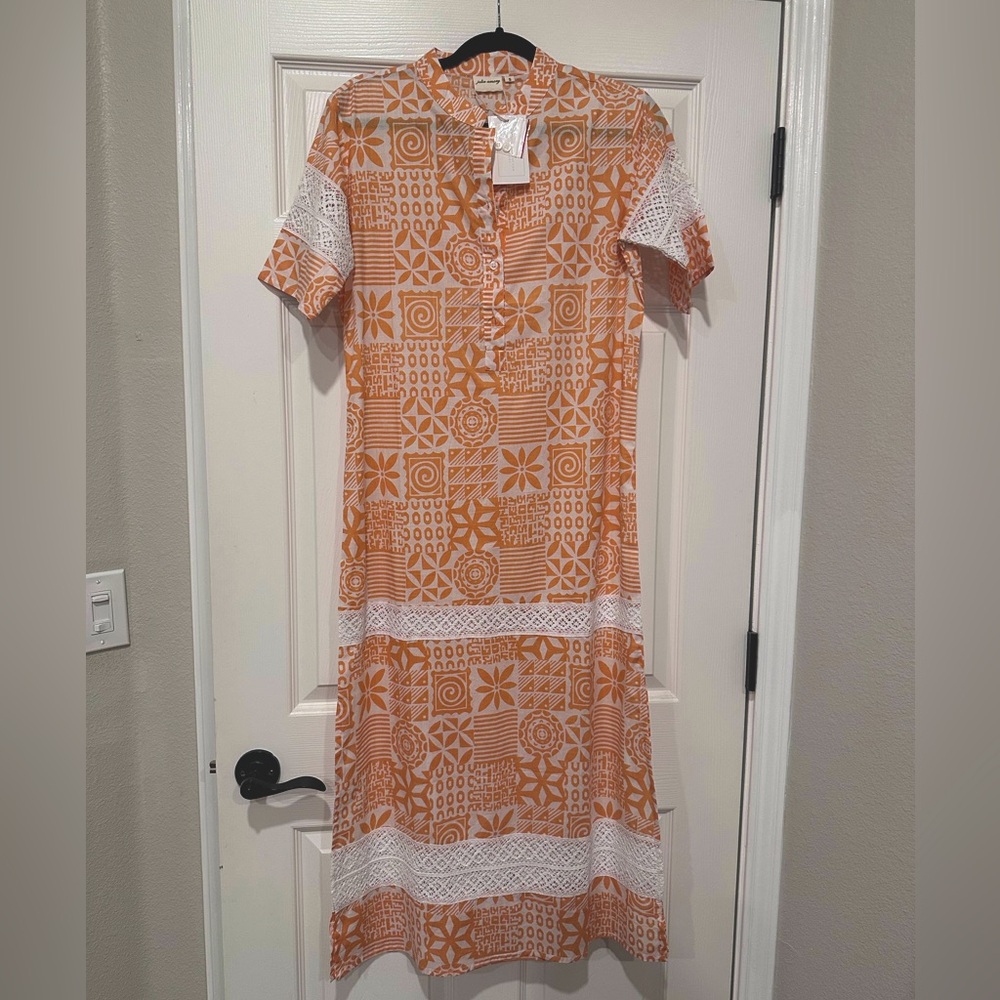Julia Amory Majorelle Orange Batik Patchwork Coverup